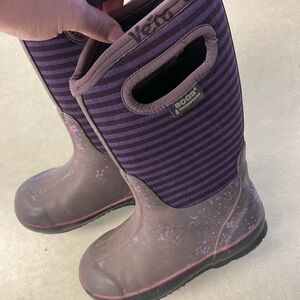 BOGS Kids' Striped Purple and Brown Boots